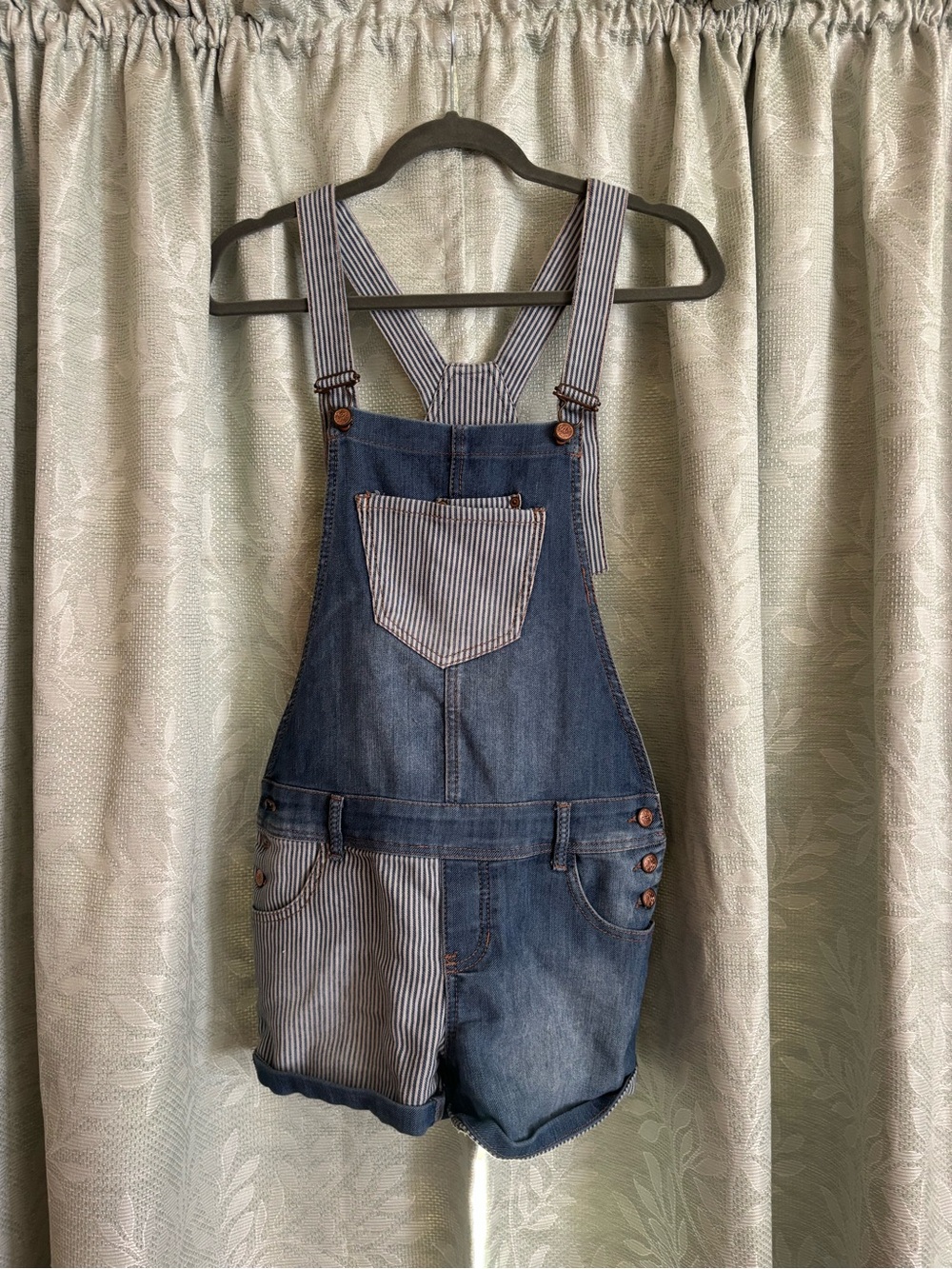 American Rag Mixed Material Denim Overalls